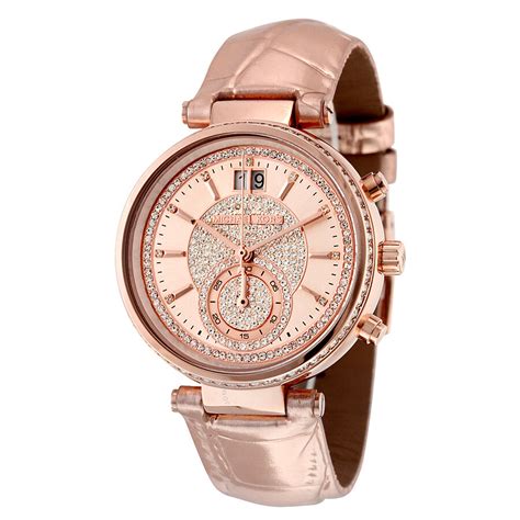 michael kors crystal watch rose gold